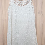 LC Lauren Conrad Lauren Conrad Womens Crochet Dress Size L Ivory Coastal Boho Romantic Cottage Photo 0