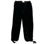 Joie ‎ Dyre Velvet Jogger Pant Ankle Crop Silk Blend Pull On Lounge Black XXS Photo 1