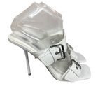 Steve Madden  Joyous Y2K White Double Buckle High Heel Stiletto Sandals Size 7.5 Photo 6