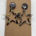 Star Drop Boho Earrings Black Photo 0