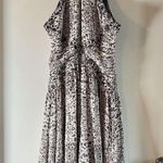 L'Agence L’AGENCE Dress Clio Shirred Silk Floral Knee Length in Ivory Photo 4