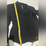 Free People  Elegant Black Blouse With Crocket Details  Photo 4