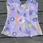 American Vintage Vintage Y2K Purple w/ Green/Yellow Foral Print Work For Weekend Tank Top Photo 4