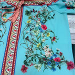 Umgee  Floral Off-Shoulder Blouse - Teal and Pink Photo 9