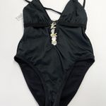 Shade & Shore Shade Shore Womens Swimsuit Size Medium Black Gold One Piece Beach Summer Travel Photo 3