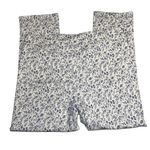 Mario Serrani Comfort Stretch Cuff Capri Pants Ditsy Floral Blue/White Size L Photo 5