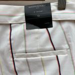 Banana Republic NWT  5” White Multicolor Stripe Tie Waist Trouser Shorts Size 12 Photo 1