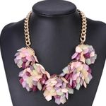 Isabella Pastel Multicolor Cluster Bib Necklace Purple Photo 0