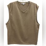Geoffrey Beene  Tan V Neck Mens Sweater Vest Size Large Photo 4