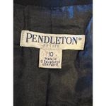 Pendleton  Blazer Women 10 Petite Black Wool One Button Single‎ Breasted Career Photo 8
