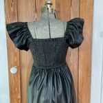 Olivia James the Label Black Brooke Faux Leather Flutter Sleeve Dress Photo 8