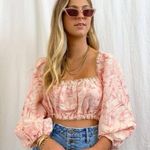 Show Me Your Mumu Claudia Pink Floral Crop Top Photo 3