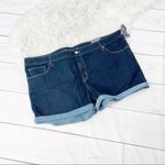Ava & Viv Women's Plus Size Denim Midi Shorts, Dark Denim Wash Size 26W Photo 2