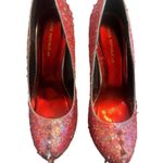 Shoe Republic LA Pink Spiked Confetti Wedged Heels Photo 2