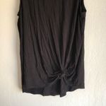 Double Zero  Classic Black Tank Top crew neck muscle tank front twist tie Photo 1