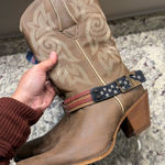 Durango  Women’s Brown Leather Embroidered Western Cowboy American Flag Boots New Photo 0