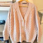 Jenni Kayne Cable Fisherman Cocoon Cardigan in blush pink Size XXS (oversized) Photo 0