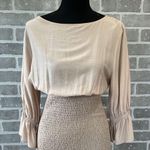 Grade & Gather Smocked Chic Beige Women's Mini Dress Size Medium Photo 1