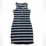 Striped Henley Dress‎ Blue Size L Photo 4