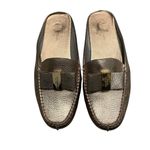 Kate Spade Leather Mules Gold Metallic Slip On Flats, Sz 7 Photo 1