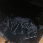 Victoria's Secret Victoria’s Secret Faux Leather Backpack Magnetic Snap Drawstring Closure Black Photo 5