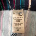 Terra & Sky Navy Blue Multicolor Striped Capri NEW Size 3X Photo 8