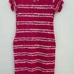 PdJoyspun Sleepwear Midi Chemise Hot Pink Striped Short Sleeve Sleep Gown, Small Photo 0