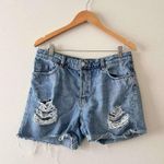 H&M  Divided Light Wash Distressed Baggy Shorts Size 32W Photo 0