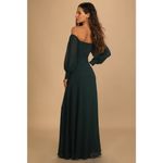 Lulus NWOT Feel the Romance Emerald Green Off-the-Shoulder Maxi Dress 1X Photo 1