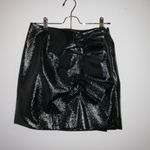 Joie NWT  2 Black Jain Faux Patent Leather Ruffle Mini Skirt Photo 5