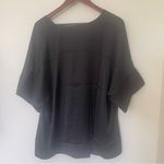 Worthington XXL Solid Black Sleek Women's Blouse Short Sleeve Flowy Photo 6