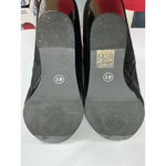 Womans Wedge Ankle Boots Eu 41 Us 10 Side Zip Round Toe Black Photo 6