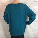 st. john's bay St John’s Bay Jewel Green Loose Knit Sweater XL Photo 5