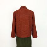 Pendleton Vintage 80’s  Pure Wool Houndstooth Plaid Jacket in Orange | Size M/L Photo 2