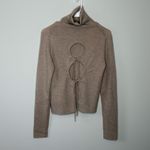 Thakoon Open Back Turtleneck Oatmeal Wool Sweater Womens Size Small Photo 5