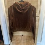Brandy Melville NWT Brown Velvet Hoodie Photo 2