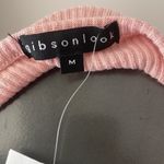 GIBSONLOOK Women's Henley Waffle Knit Mixed Rib Shirt Top Blush NWT medium Photo 1