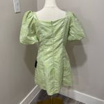 Lulus Beyond Amazing Light Green Floral Jacquard Puff Sleeve Dress Large NWT Photo 1