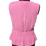 Sanctuary Button Front Featherweight Blouse Shirred Top Strawberry Ice NWT Large Photo 5