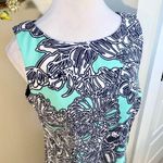 AMANDA LANE Sleeveless Hawaiian Tropical Print Lightweight Sheath Dress ~8P💚 Blue Photo 1