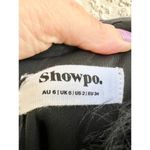 Showpo . Strapless Faux Feather Trim Rhaiza Mini Dress Black Women's Size US 2 Photo 4