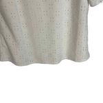 CeCe  Women's Size Small White‎ Ruffle Sleeve Eyelet Knit Top Photo 2