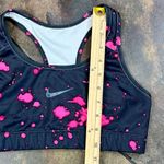Nike Dri-FIT Black Neon Pink Splatter Racerback Sports Bra Swoosh Photo 3