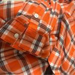 Joie  Oversized Button Down Plaid Orange Long Sleeve Shirt Sz XS Photo 4