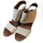 Toms Sandals Womens 9 Majorca Cutout Ankle Straps Beige Side Zip Heeled Casual Photo 0
