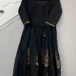 Festival Party Wear Cotton Fabric Indian Handmade Anarkali Kurti New Black Size M Photo 3