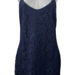 LAUREN Ralph Lauren Blue Lace Floral Sleeveless Cami Camisole Mini Dress Size 10 Photo 0