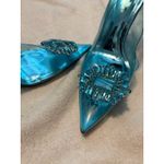 Good American  Cinder-F*cking-Rella Pumps Embellished Clear Blue Heels 11.5 Shoes Photo 4