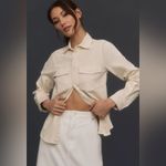 Good American Denim Fitted Shirt in Cloud White size Large NWT Photo 1