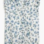 J. Crew Factory Women’s Sleeveless Ruffle Top Button Front Floral Cottagecore S White Photo 0